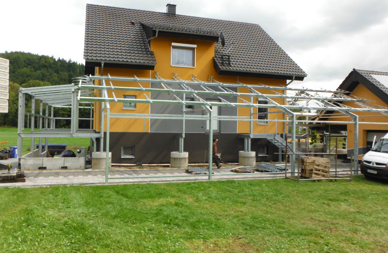 Unterkonstruktion für Terrasse und Überdachung